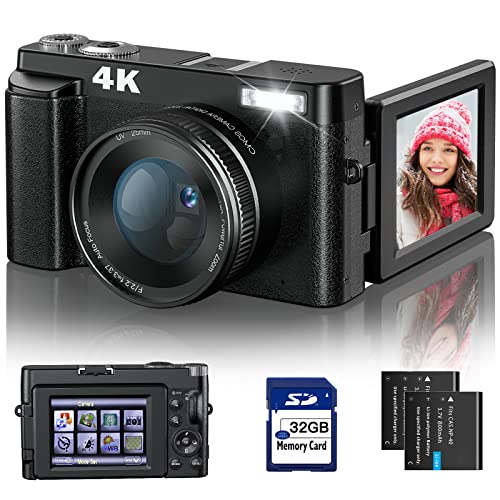 Compact 4K Digital Camera with Autofocus and Flip Screen