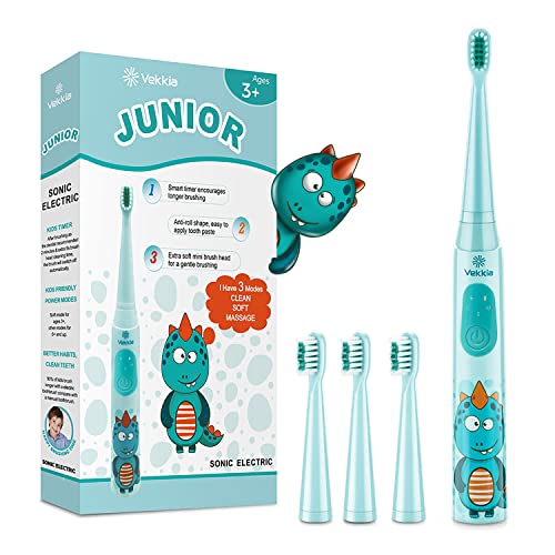 Vekkia Kids Electric Toothbrush with Fun Animal Design