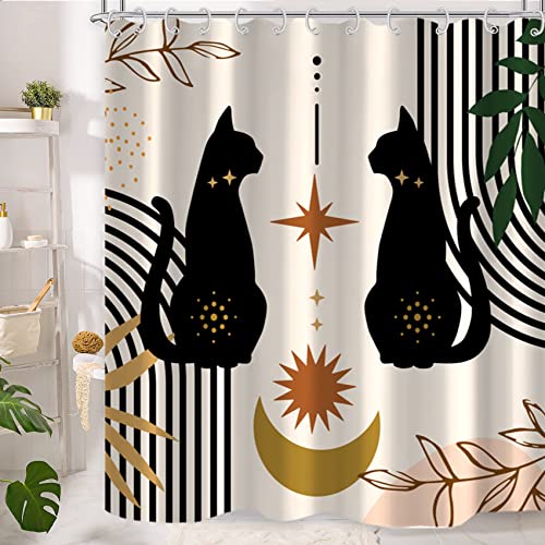 Cute Cat Abstract Shower Curtain