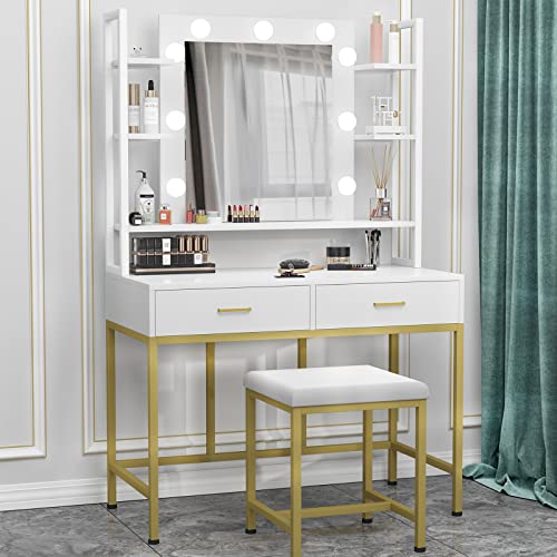 PAKASEPT Vanity Table with Lighted Mirror