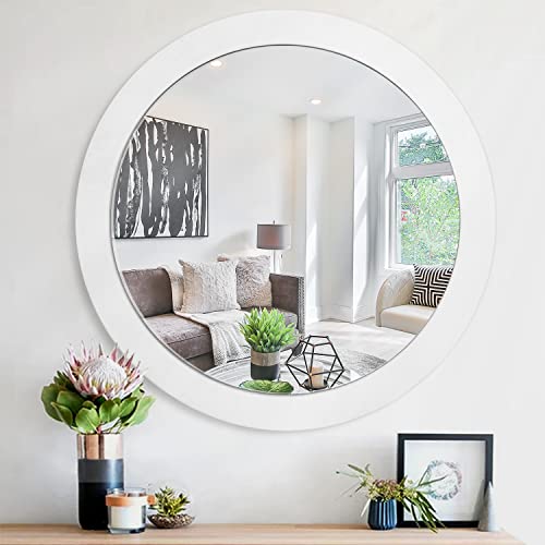Rustic Wood Frame Mirror for Living Room, Bedroom, and More