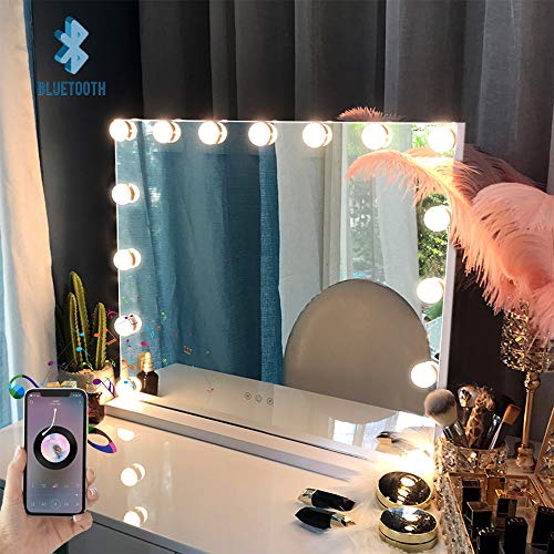 FENCHILIN Vanity Mirror with Lights and Bluetooth Speaker