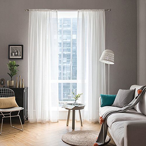 MIULEE Sheer Curtains for Bedroom Living Room