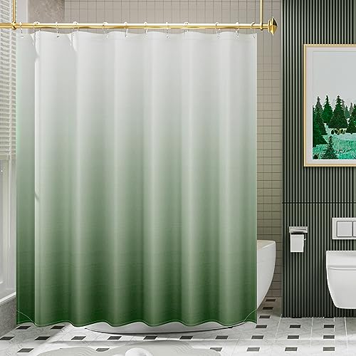 Ombre Grass Green Shower Curtain Set