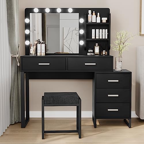 Semiocthome Vanity Mirror with Lights and Table Set