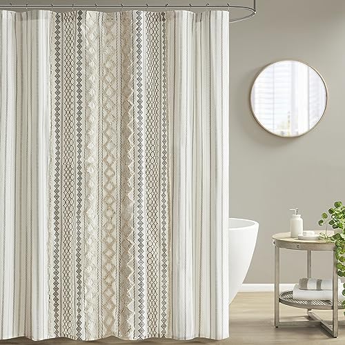 INK+IVY Imani Tufted Chenille 100% Cotton Shower Curtains