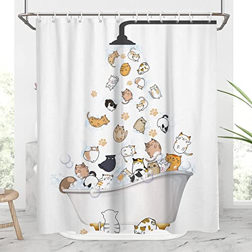 Cute Cat Shower Curtain for Kids