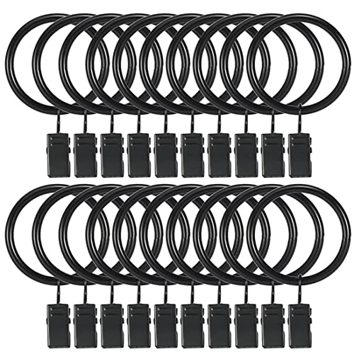 Heavy Duty Curtain Rings with Clips - 1.5 Inch