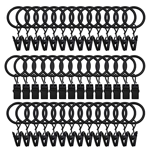 42 Pack Curtain Rings with Clips