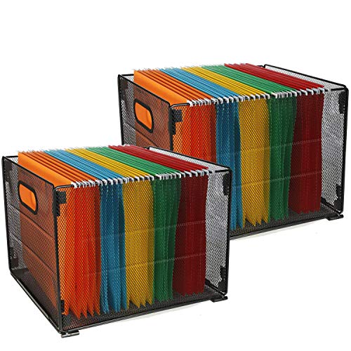 Samstar Mesh Metal File Crate Organizer Box