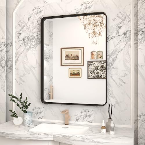 Black Framed Mirror for Bathroom