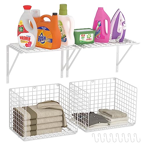 2 Pack Laundry Room Shelves Wall Mounted
