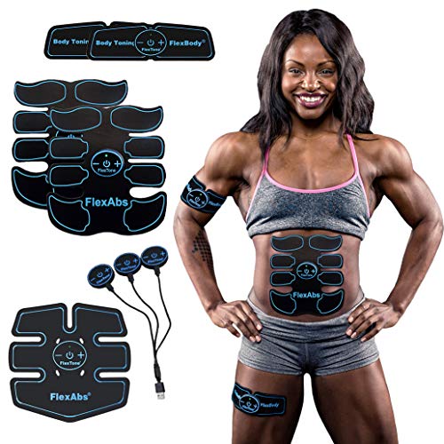 FlexTone's Abs Stimulator Muscle Toner - Powerful, Portable EMS Massager