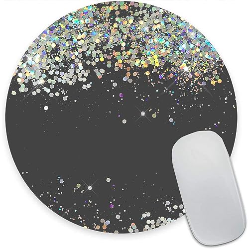 Elegant Silver Gray Glitter Girly Mousepad for Gaming & Office
