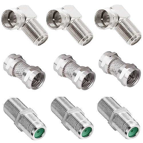 Coaxial F-Type Coupler Kit for TV, Video, Antenna Cable