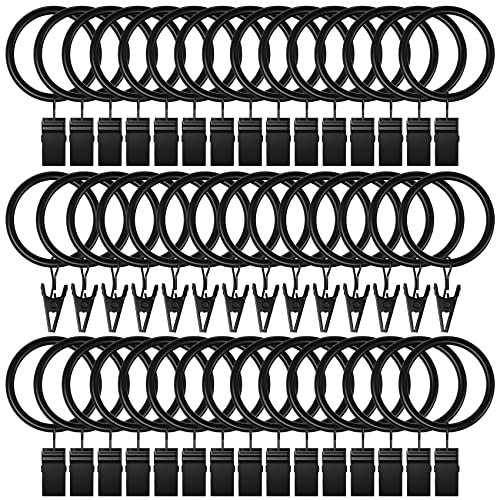 44 Pack Curtain Rings with Clips Hooks