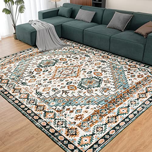 CHOSHOME Area Rug - 5x7 Persian Boho Rug with Non-Slip Backing, Green