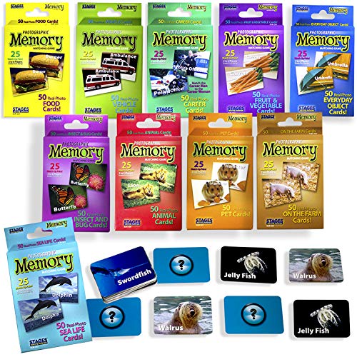 Picture Memory Card Concentration Games - Set of 10