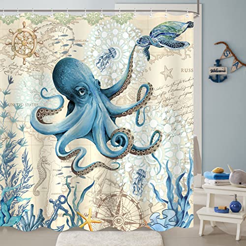 Nautical Octopus Shower Curtain