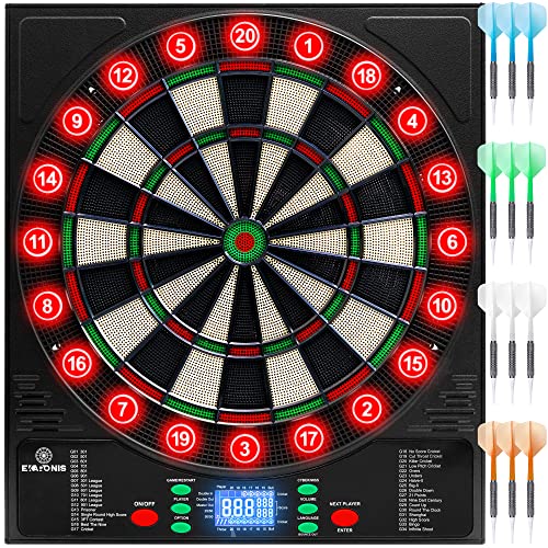 Glowing Electronic Dartboard with 34 Games and 355 Variations