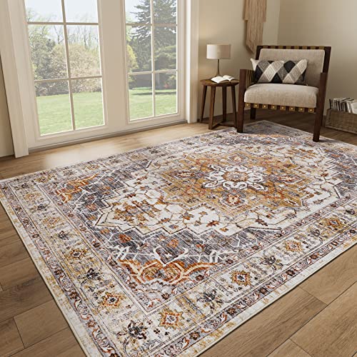 Washable Rug for Living Room - Non-Slip and Stain Resistant