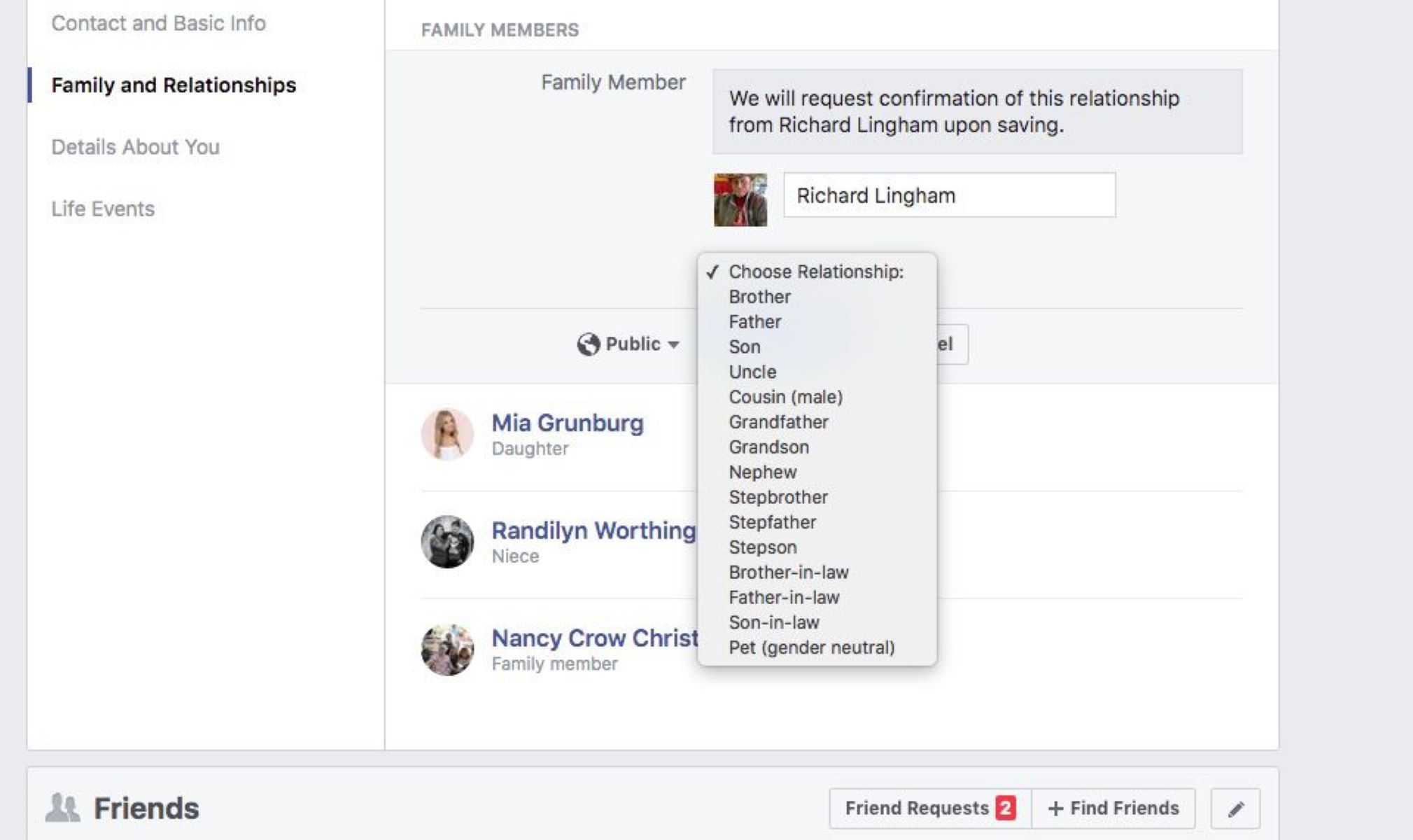 Adding Family Members To Your Facebook Profile
