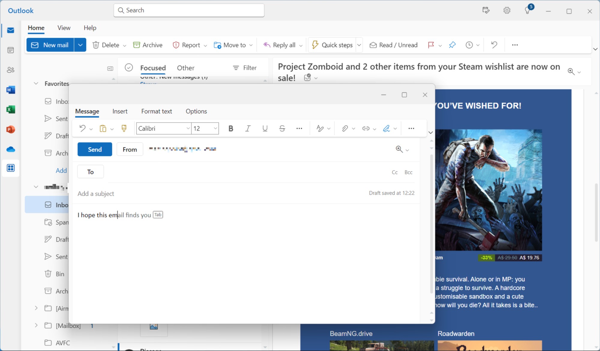 Compose And Send An Email In Windows Mail