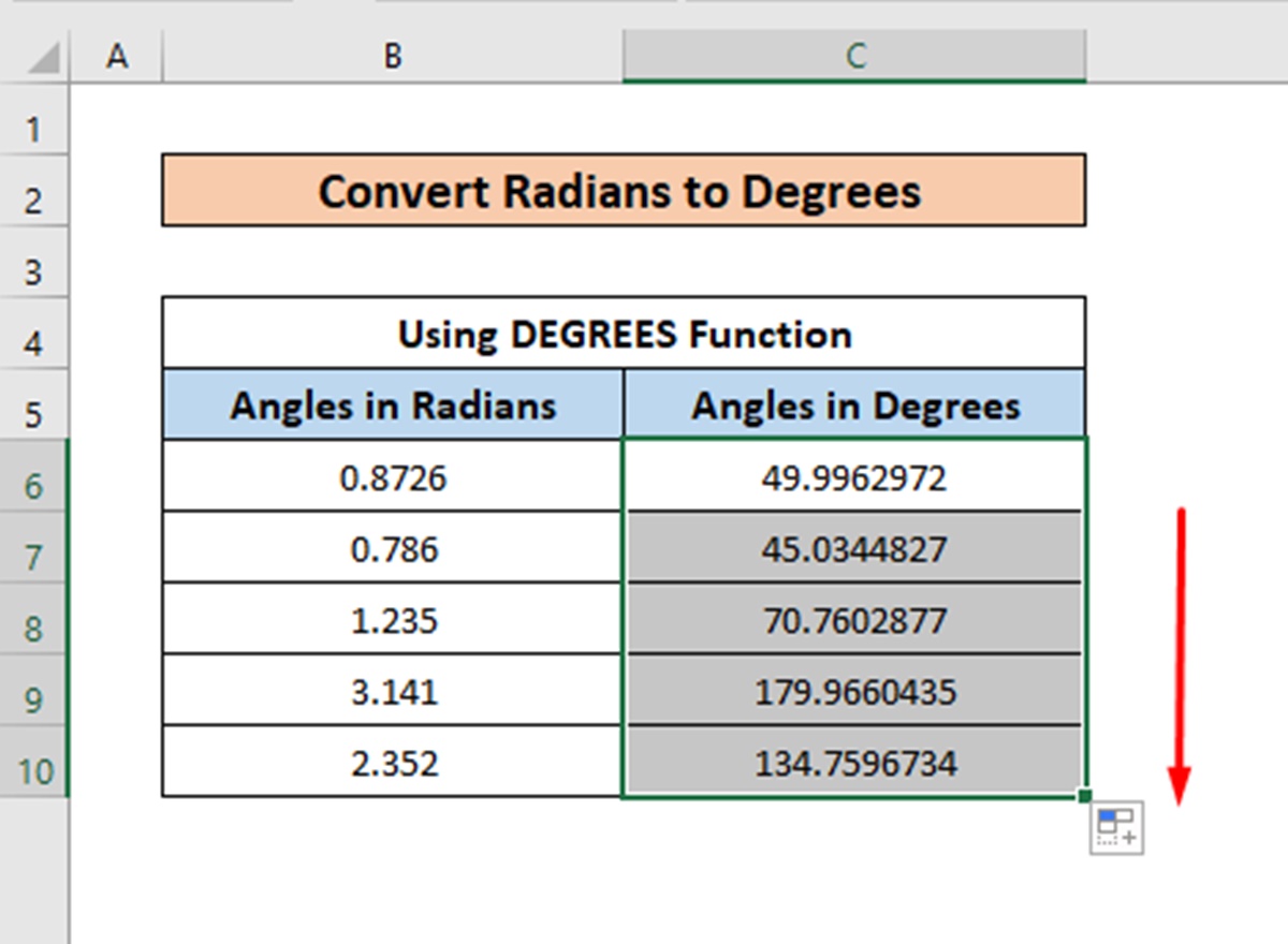 convert-angles-from-radians-to-degrees-in-excel