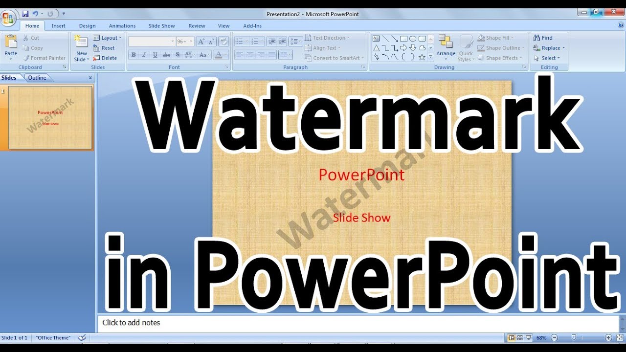 Create A Watermark On PowerPoint Slides