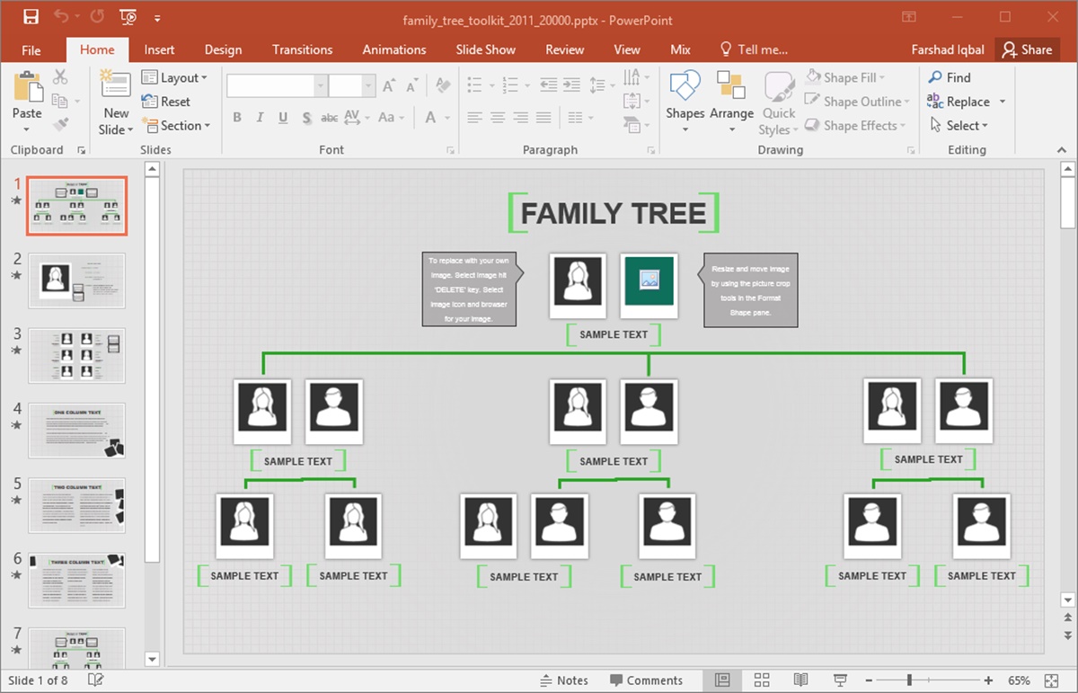 Create Family Trees Using PowerPoint Organization Chart
