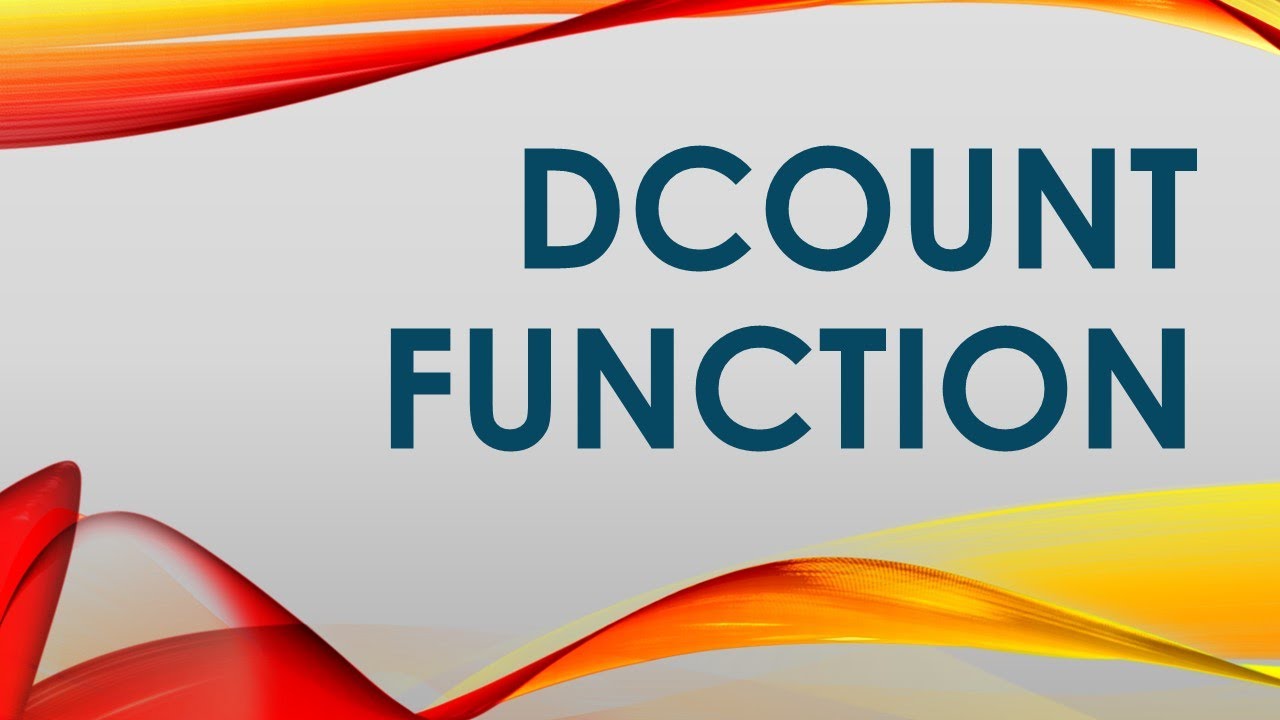 Excel DCOUNT Function Tutorial