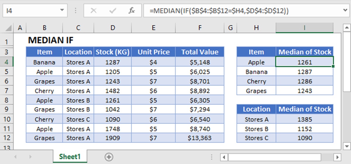 Find The MEDIAN IF Your Formula Meets Criteria In Excel