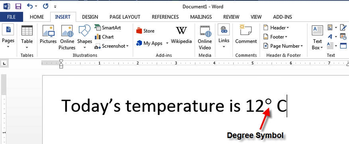 How To Add A Degree Symbol In Word