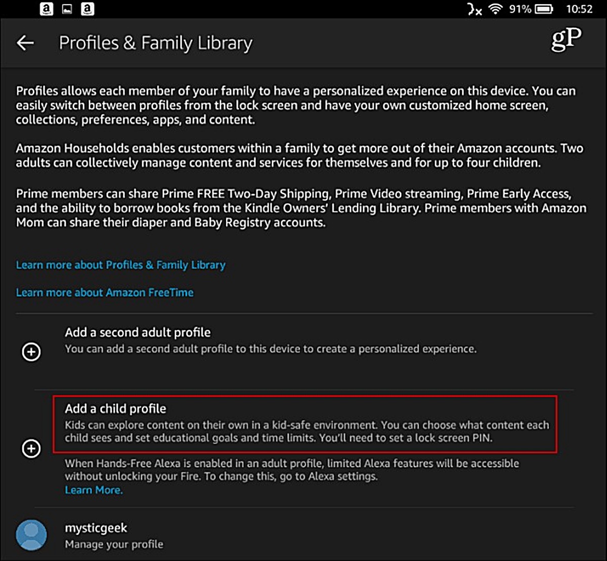 How To Add A Profile To An Amazon Fire Tablet