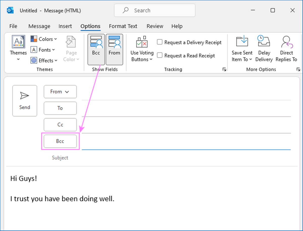 How To Add Bcc Recipients In Outlook