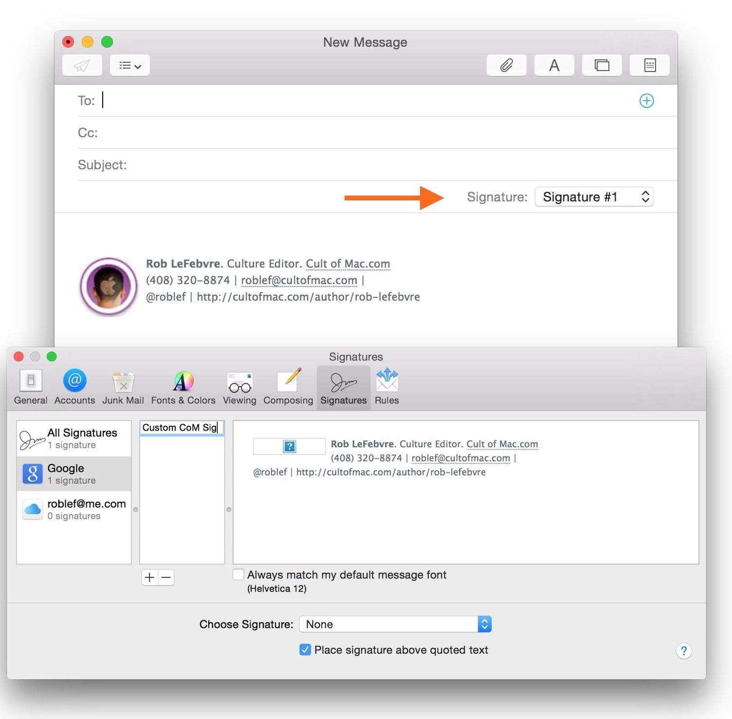 How To Add Links To Signatures In Mac OS X Mail Or MacOS Mail
