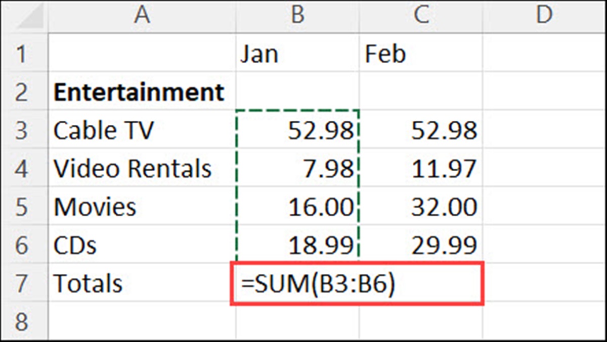 How To Add Numbers In Excel Using A Formula