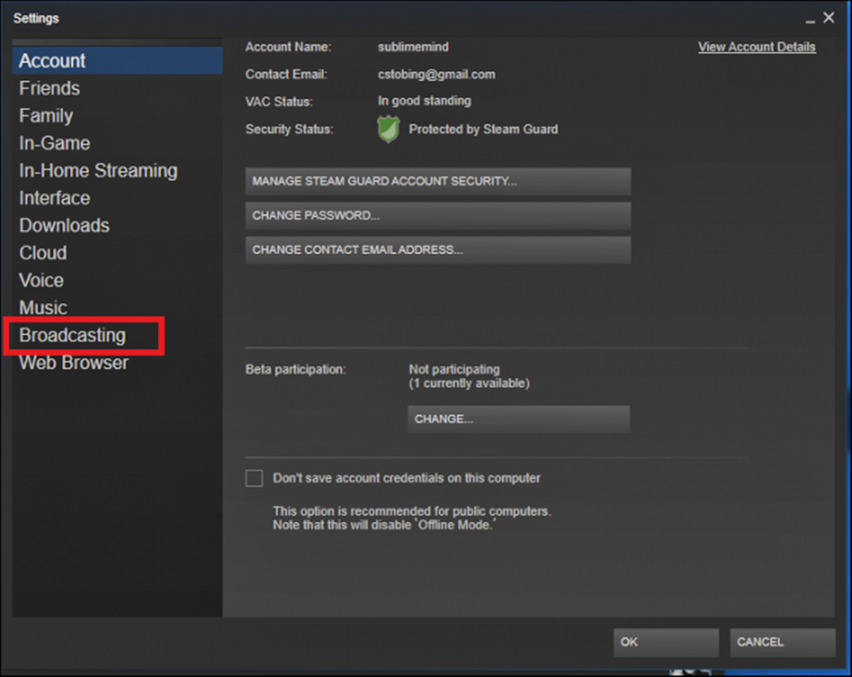 How To Broadcast On Steam
