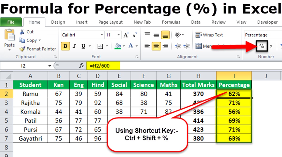 How To Calculate Percentage In Excel