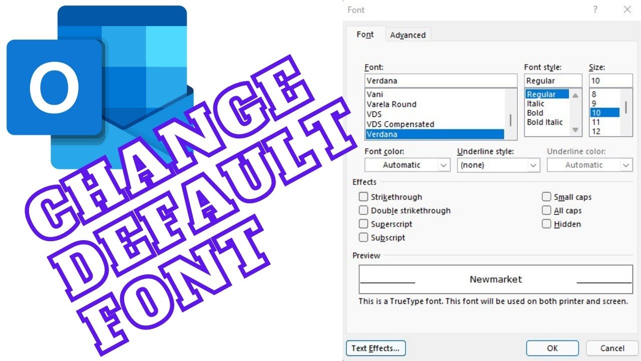 How To Change The Default Font And Size In Outlook