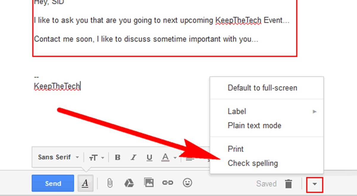 How To Check Spelling In Gmail