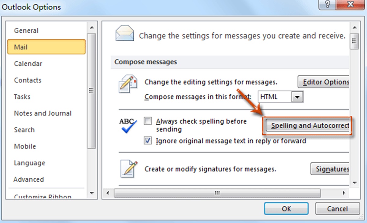 How To Check Spelling In Outlook