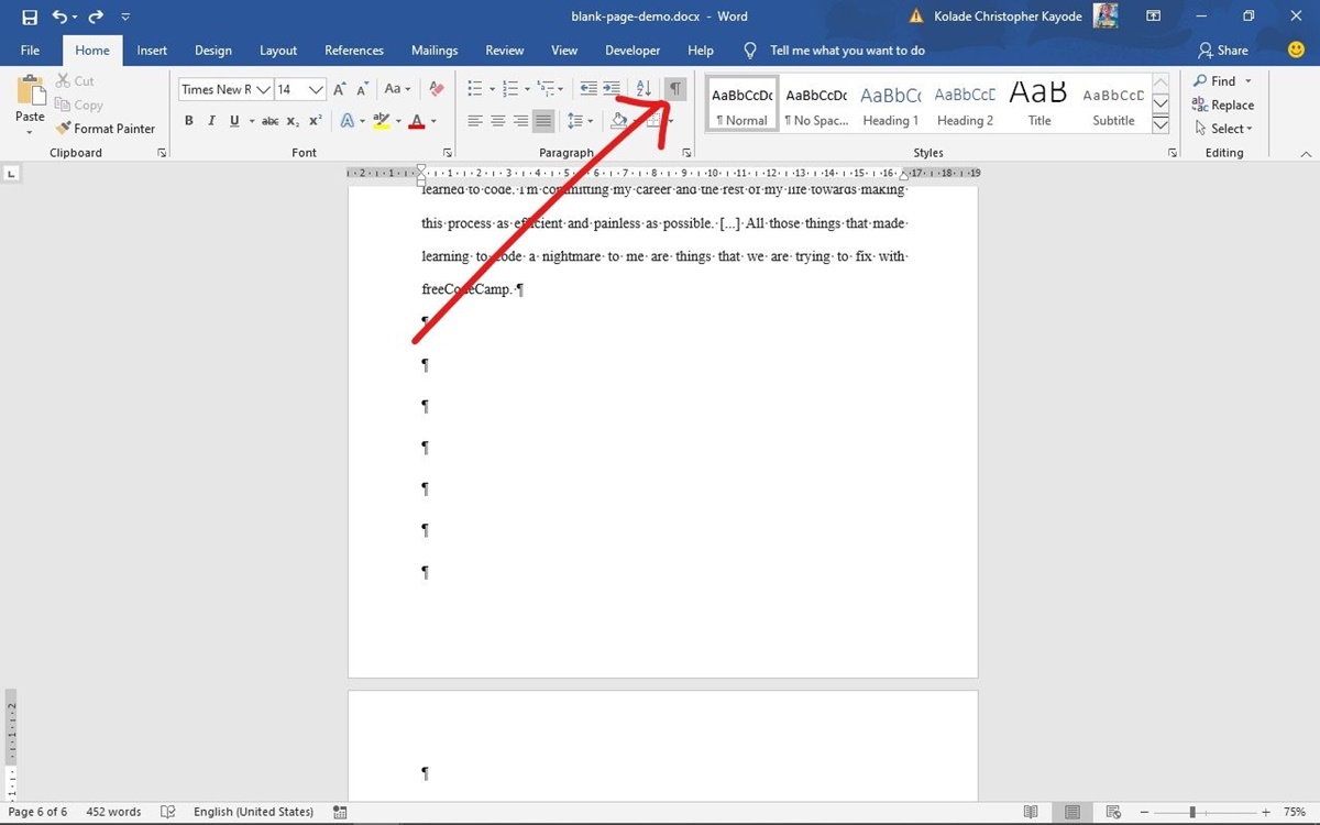 How To Delete A Blank Page In Word