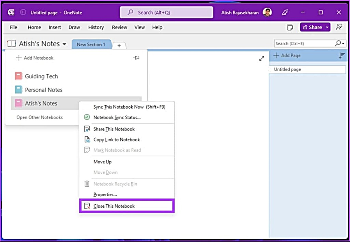 How To Delete Notebooks In OneNote