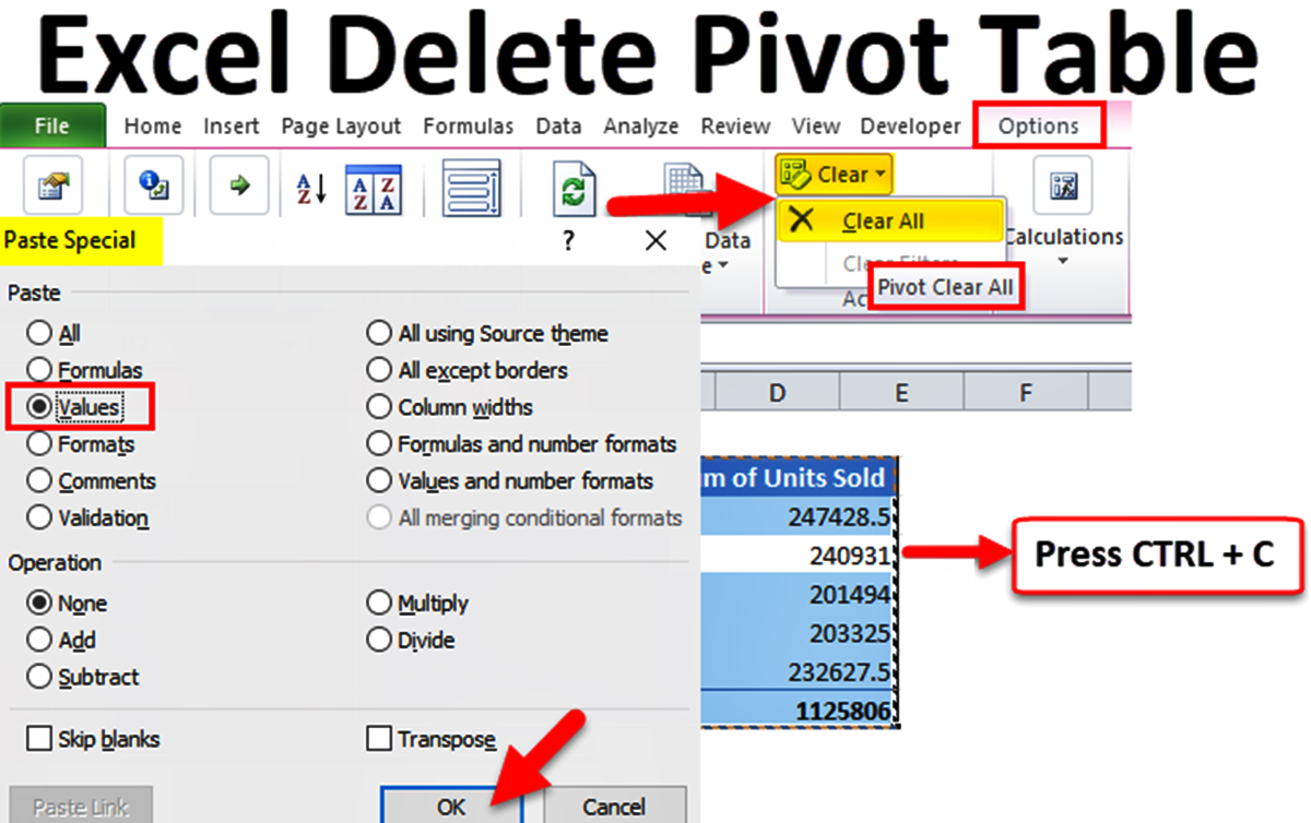 How To Delete Pivot Tables In Excel