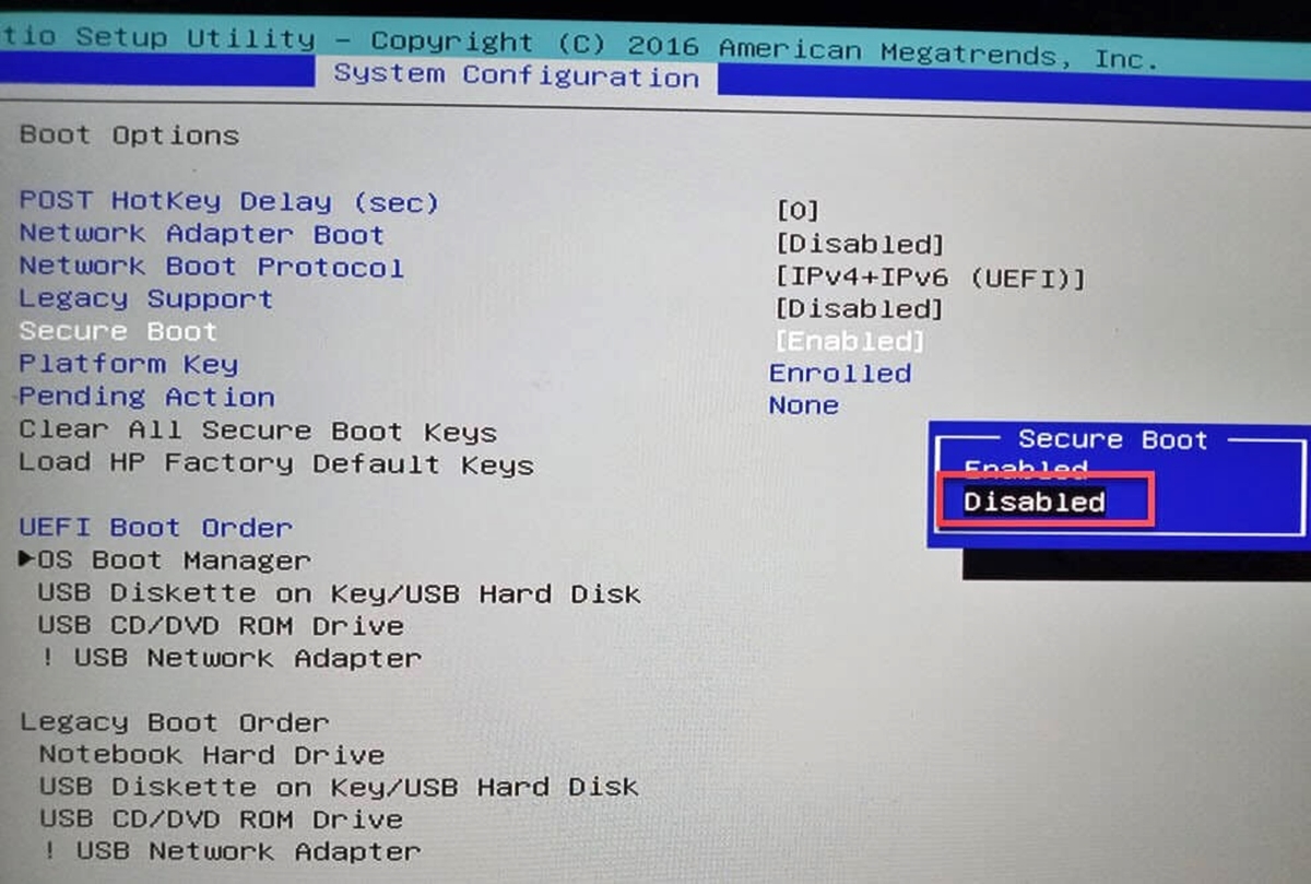 How To Disable Secure Boot