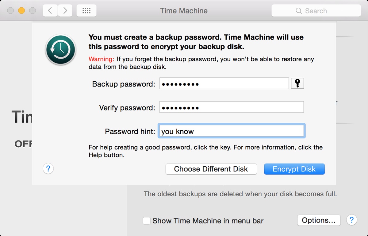 How To Encrypt Your Time Machine Backups