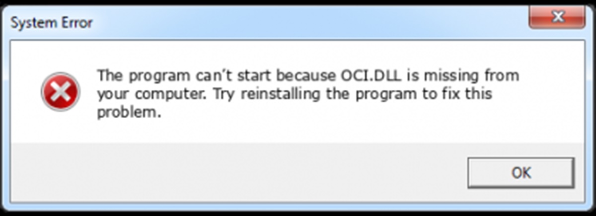How To Fix Oci.dll Is Missing Or Not Found Errors