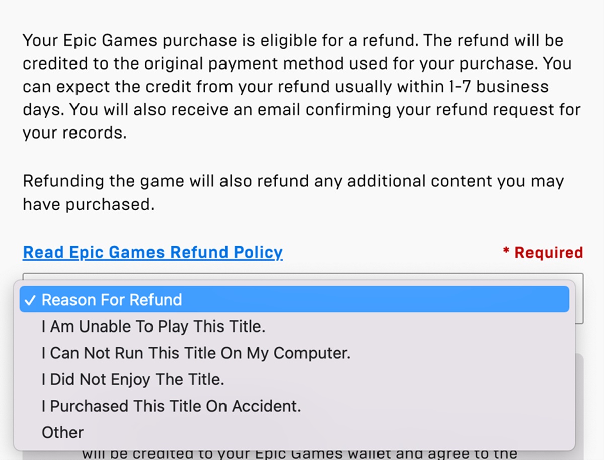 How To Get A Refund From Epic Games
