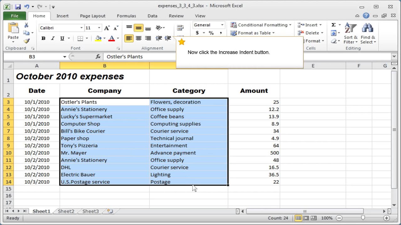 how-to-indent-in-excel